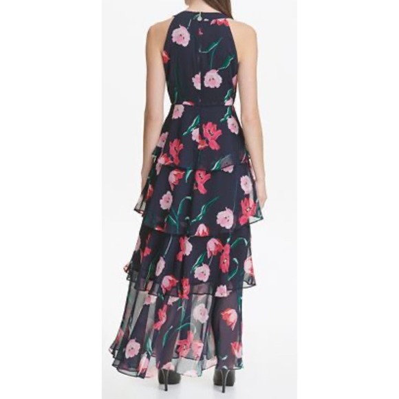 TOMMY HILFIGHER Printed Chiffon Tier Maxi Dress Women’s size 4 - Picture 2 of 9
